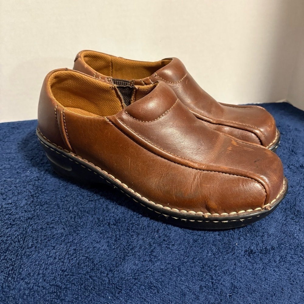 Eastland Tracie 3019-02 Leather Slip-On Clog Loafer Chunky Heel Women’s 9.5W 9.5